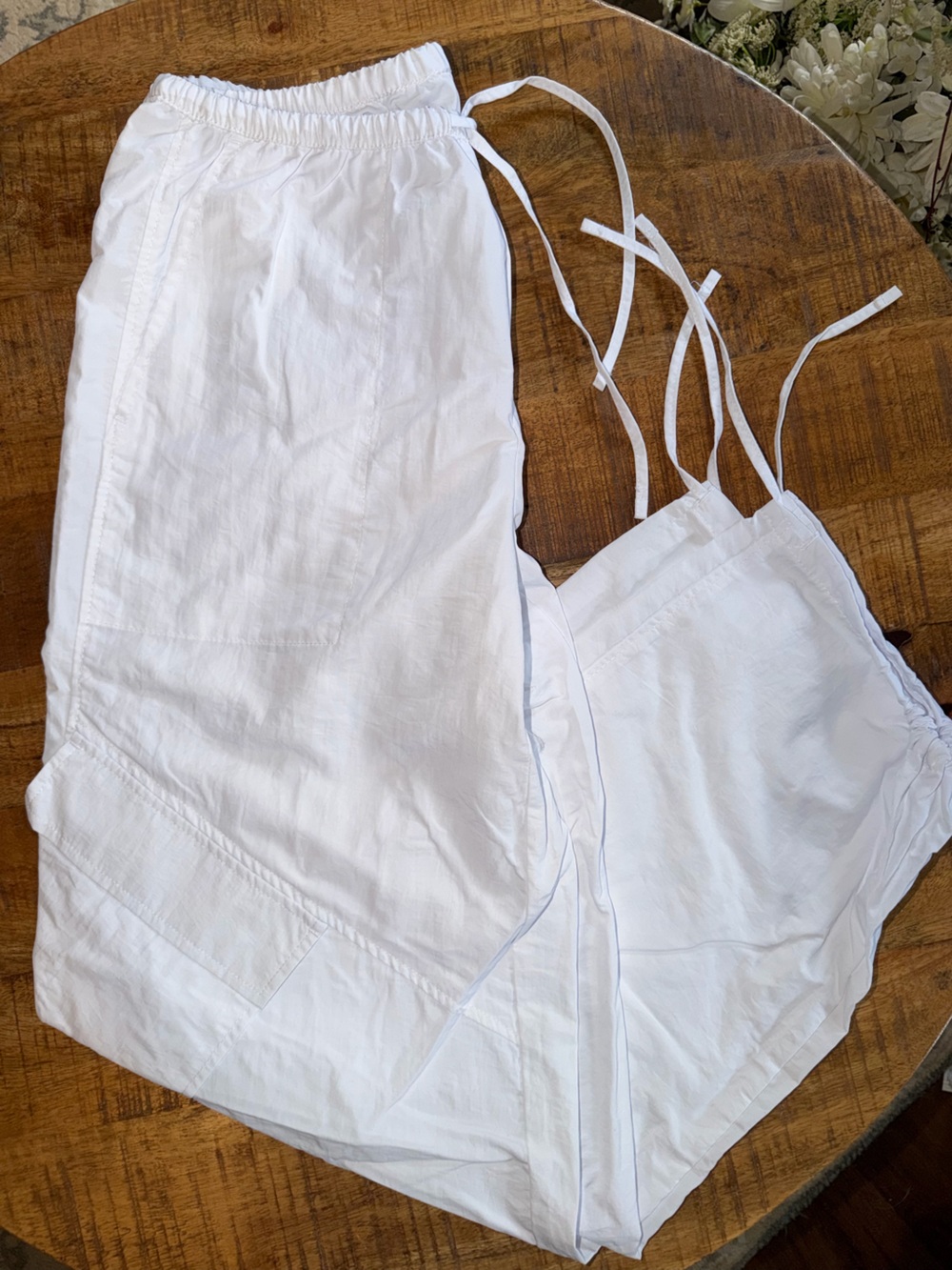 No Boundaries White Drawstring Track Joggers